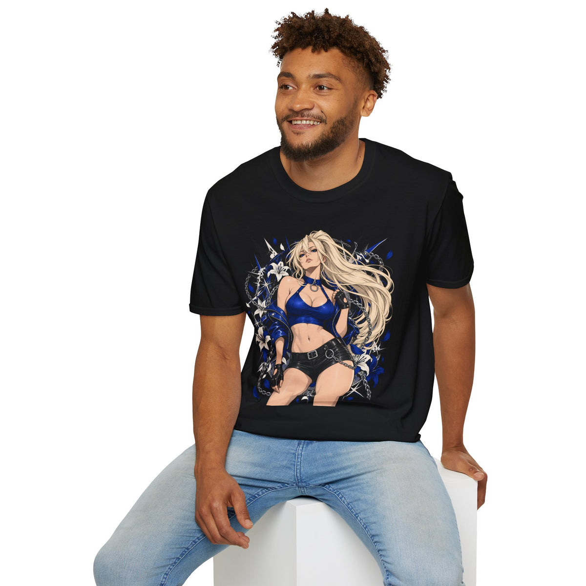 Electric Girl | Japanese Anime | Blonde Bombshell Pin Up Graphic Shirt