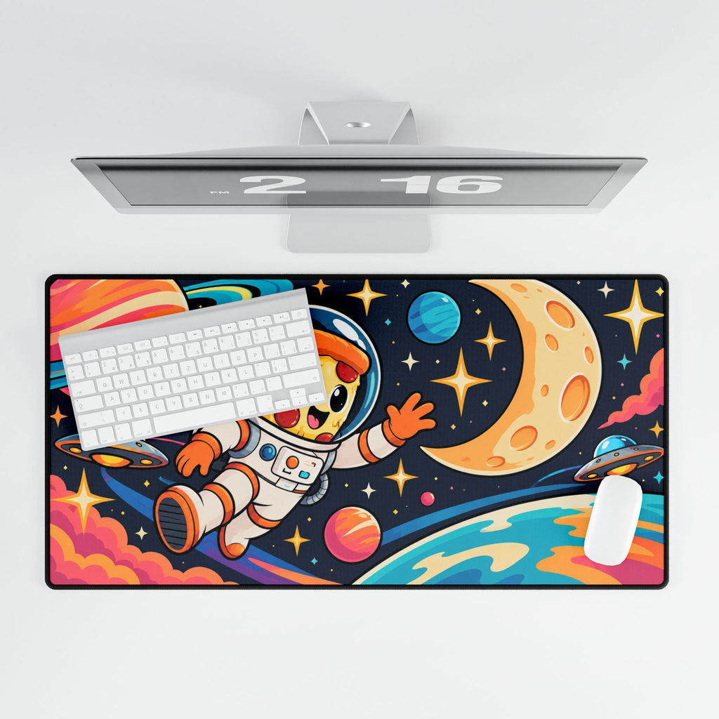 Mouse Pad | Pizza Astronaut | Funny Pizza & Outer Space Design