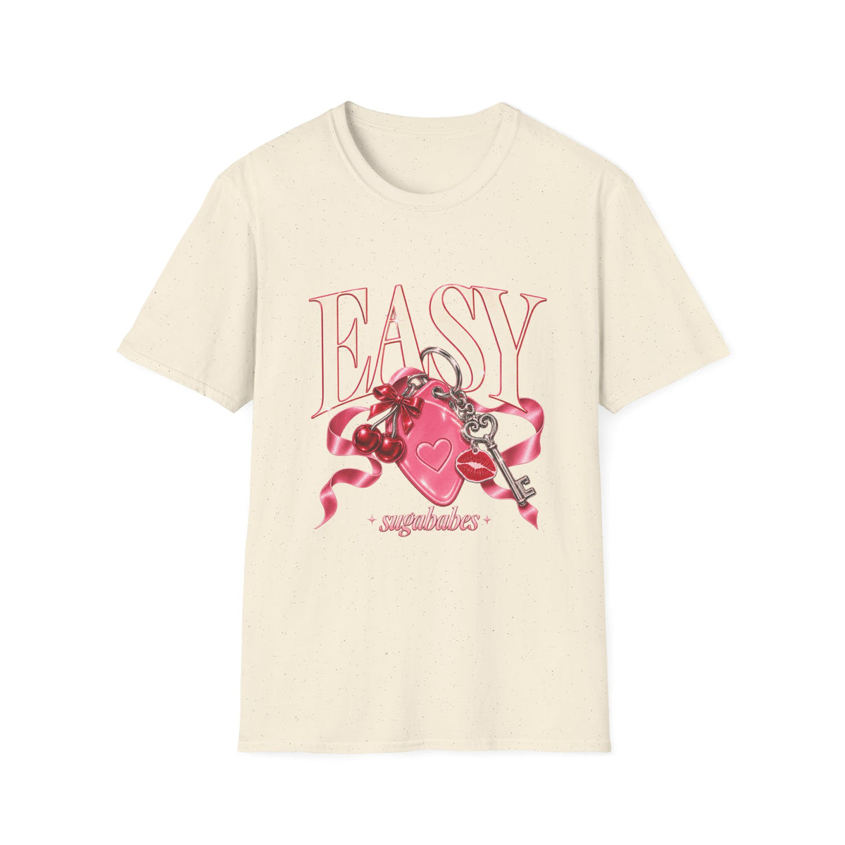 Sugababes | Easy Lockheart Pink Key & Heart Graphic T Shirt