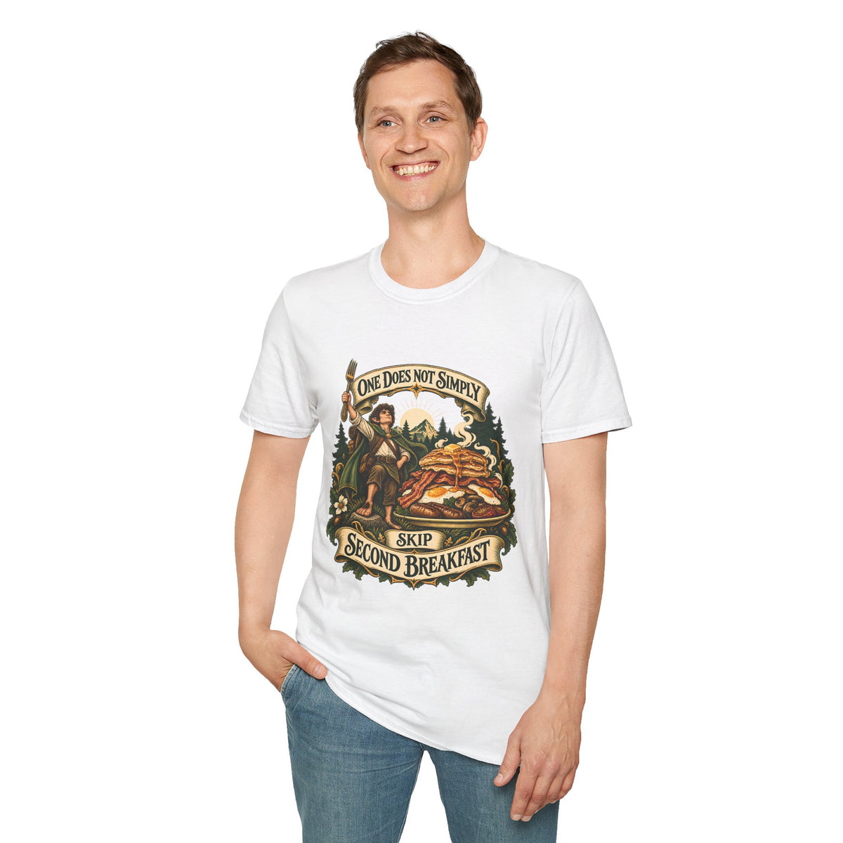 One Does Not Simply Skip Second Breakfast | Funny Hobbit Breakfast Graphic