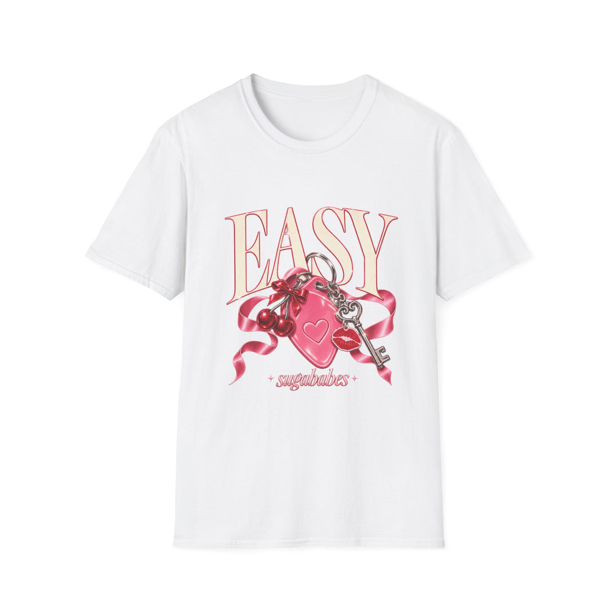 Sugababes | Easy Lockheart Pink Key & Heart Graphic T Shirt