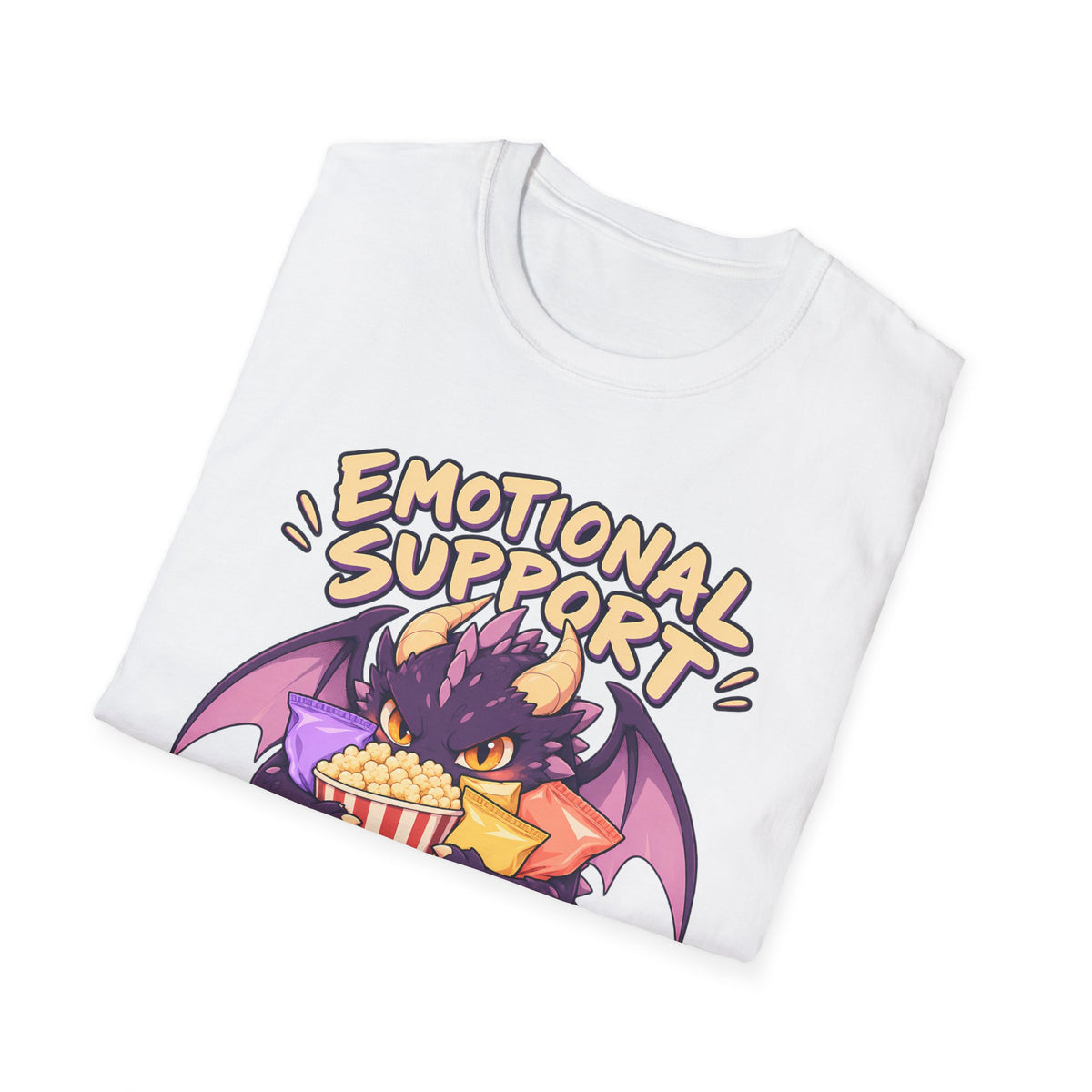 Emotional Support Snacks | Cute Dragon Eating Popcorn Anime Shirt