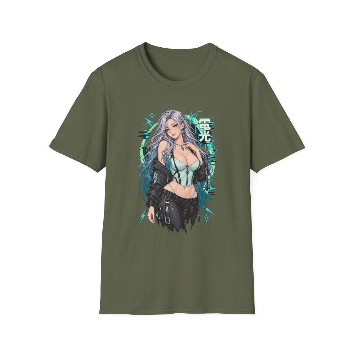 Opal | Sexy Anime Vaporwave Pin Up Girl | Waifu T-Shirt