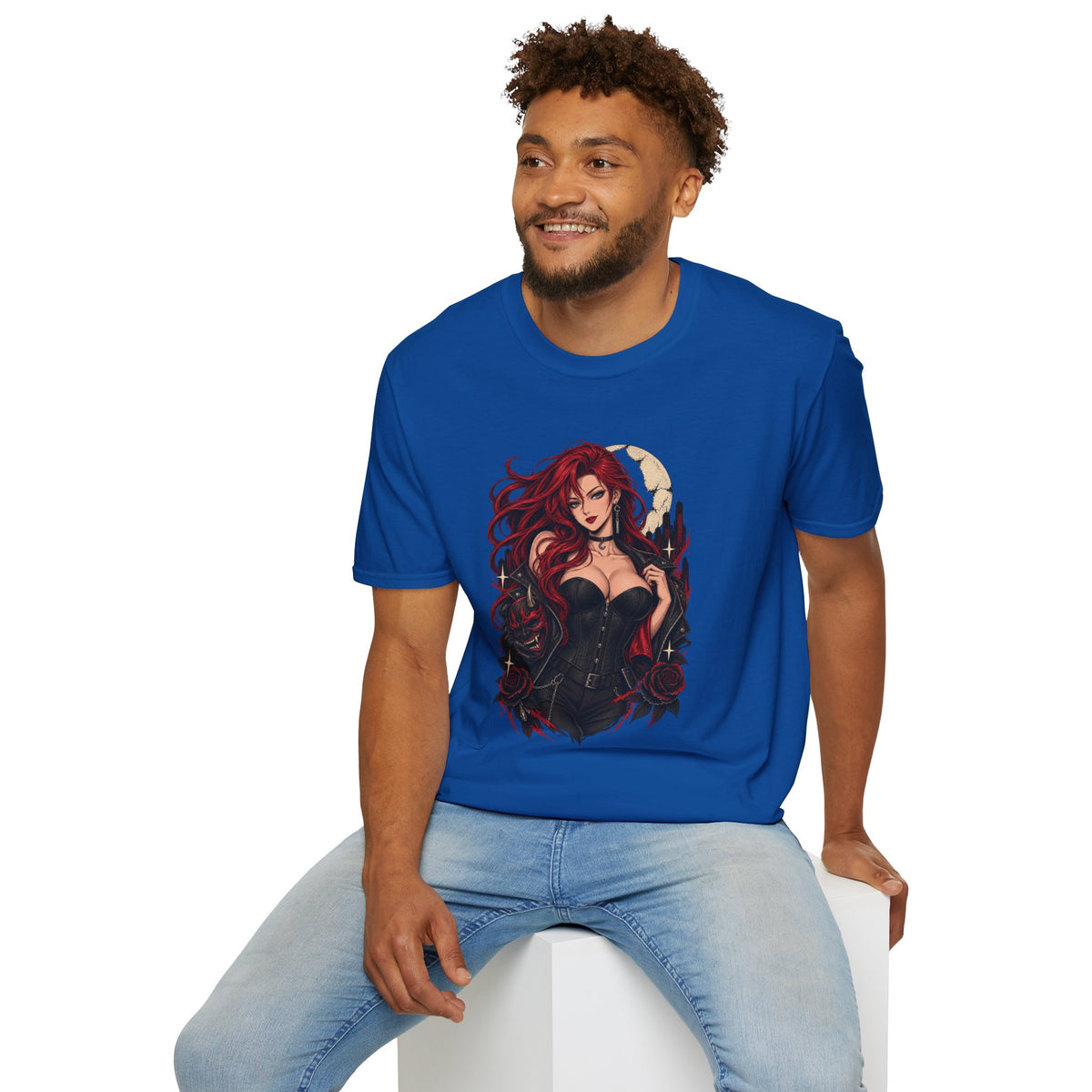 Crimson Dusk | Sexy Gothic Hannya Mask Pin up Woman T-Shirt
