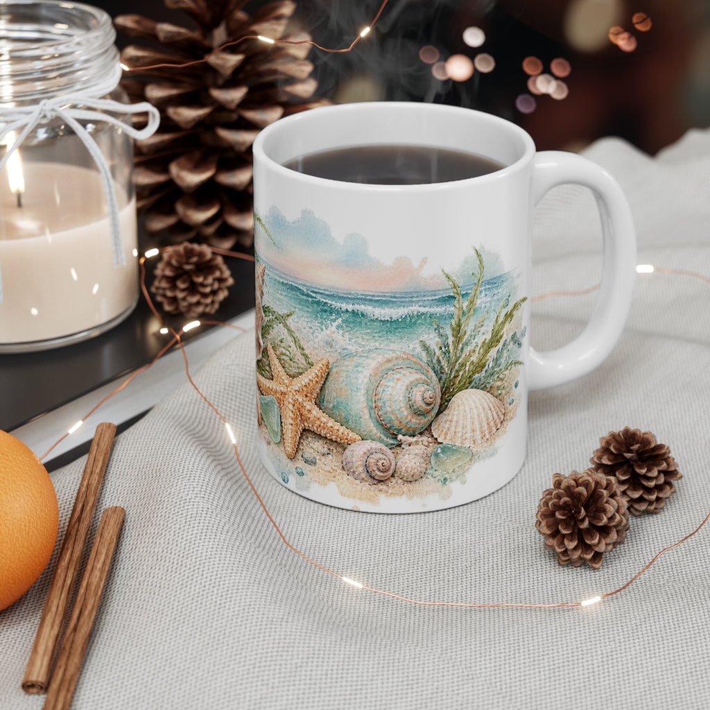 Seashells Watercolour Mug | Nautical Beach Collection
