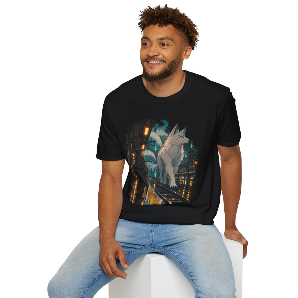 Wolf in the Rain | Last Train Home T-Shirt | Urban Nightscape Graphic Tee