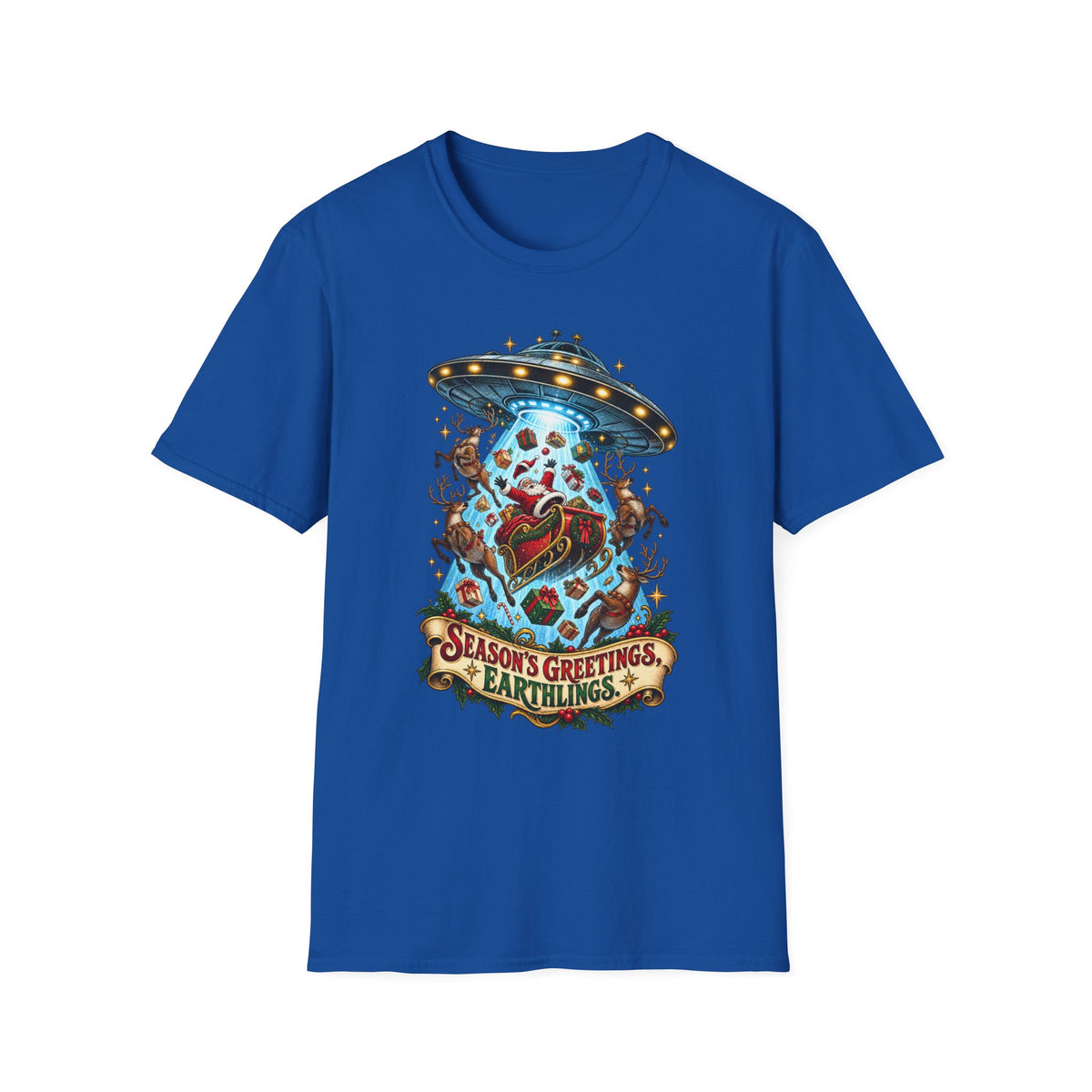 UFO Christmas | Season’s Greetings Earthlings UFO Christmas T-Shirt