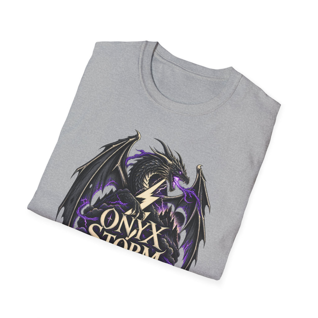 Onyx Storm Dragon T-Shirt | Book Inspired Gothic Lightning Fantasy Tee