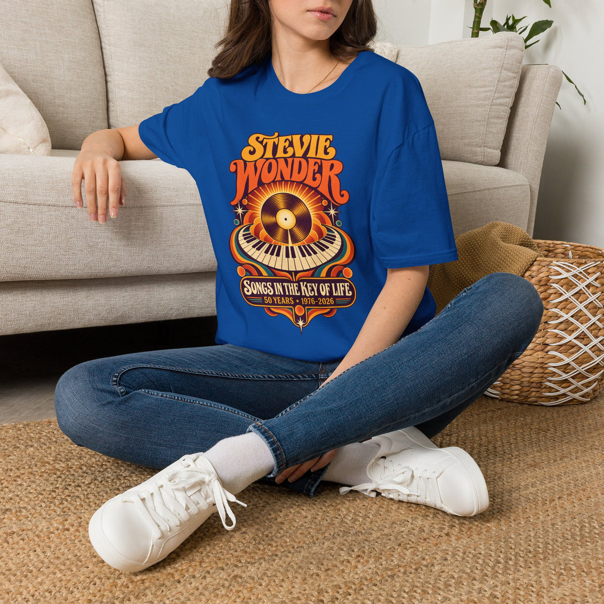 Stevie Wonder Retro Vinyl Tee - Songs In The Key Of Life Graphic T-Shirt
