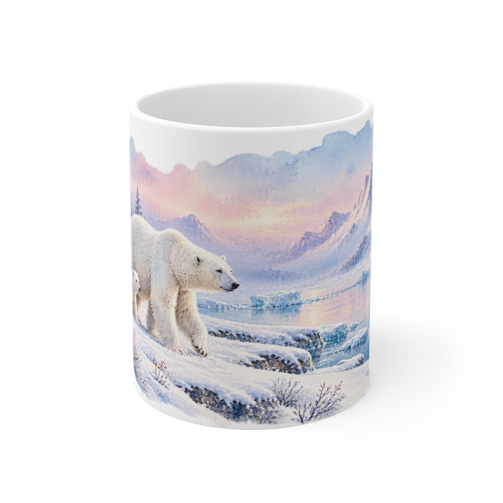 Polar Bear Mug | Arctic Winter Watercolour | Wildlife Lover Gift