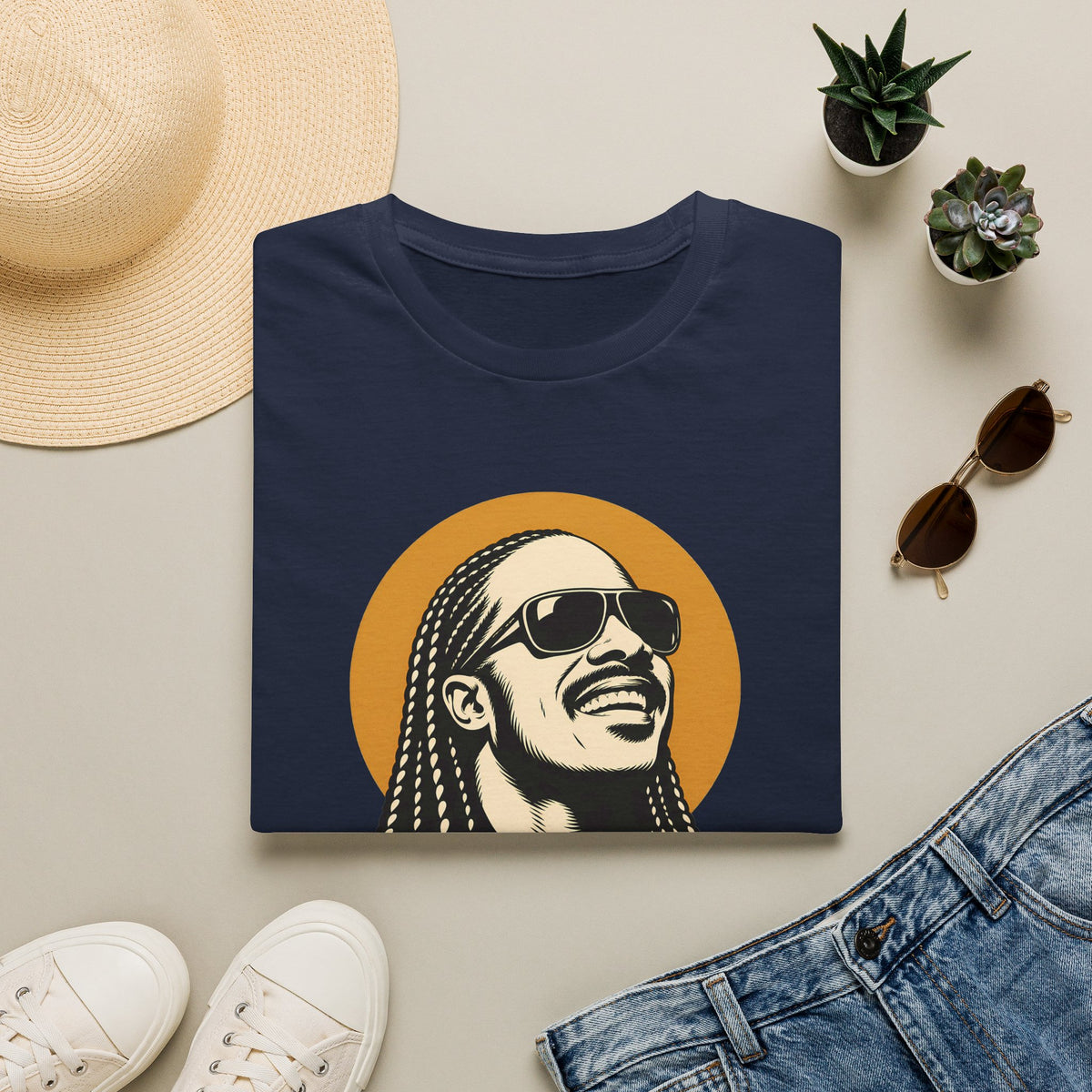Stevie Wonder Graphic T-Shirt - Retro Soul Music Tee