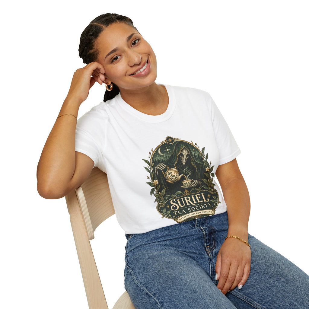 Suriel Tea Society | Freshley Brewed Gossip | ACOTAR Book Graphic T Shirt