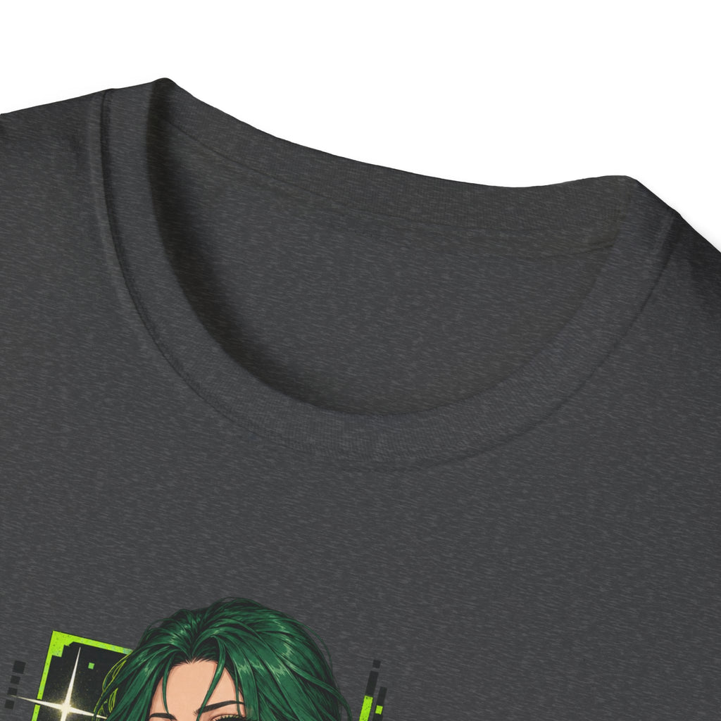 Jade | Anime Green-Haired Sexy Pin Up Girl Warrior Graphic Shirt