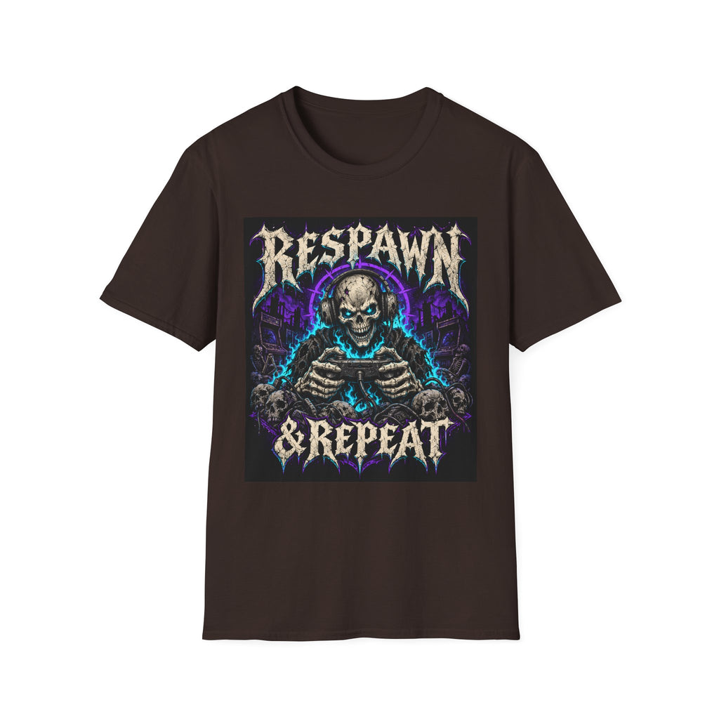 Respawn & Repeat T-Shirt — Skull Gamer Graphic Tee