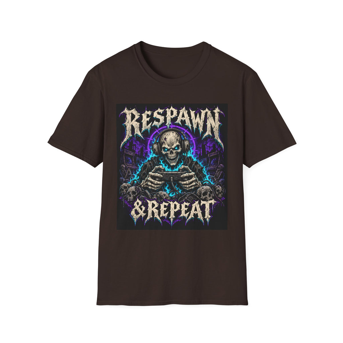 Respawn & Repeat T-Shirt — Skull Gamer Graphic Tee