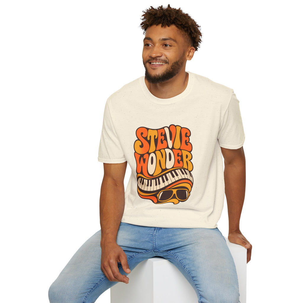 Stevie Wonder Piano Psychedelic Retro Band T-Shirt