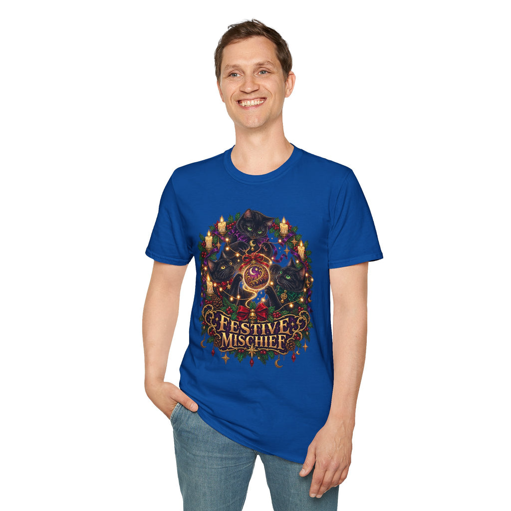 Festive Mischief | Cat Lover Christmas Holiday T-Shirt