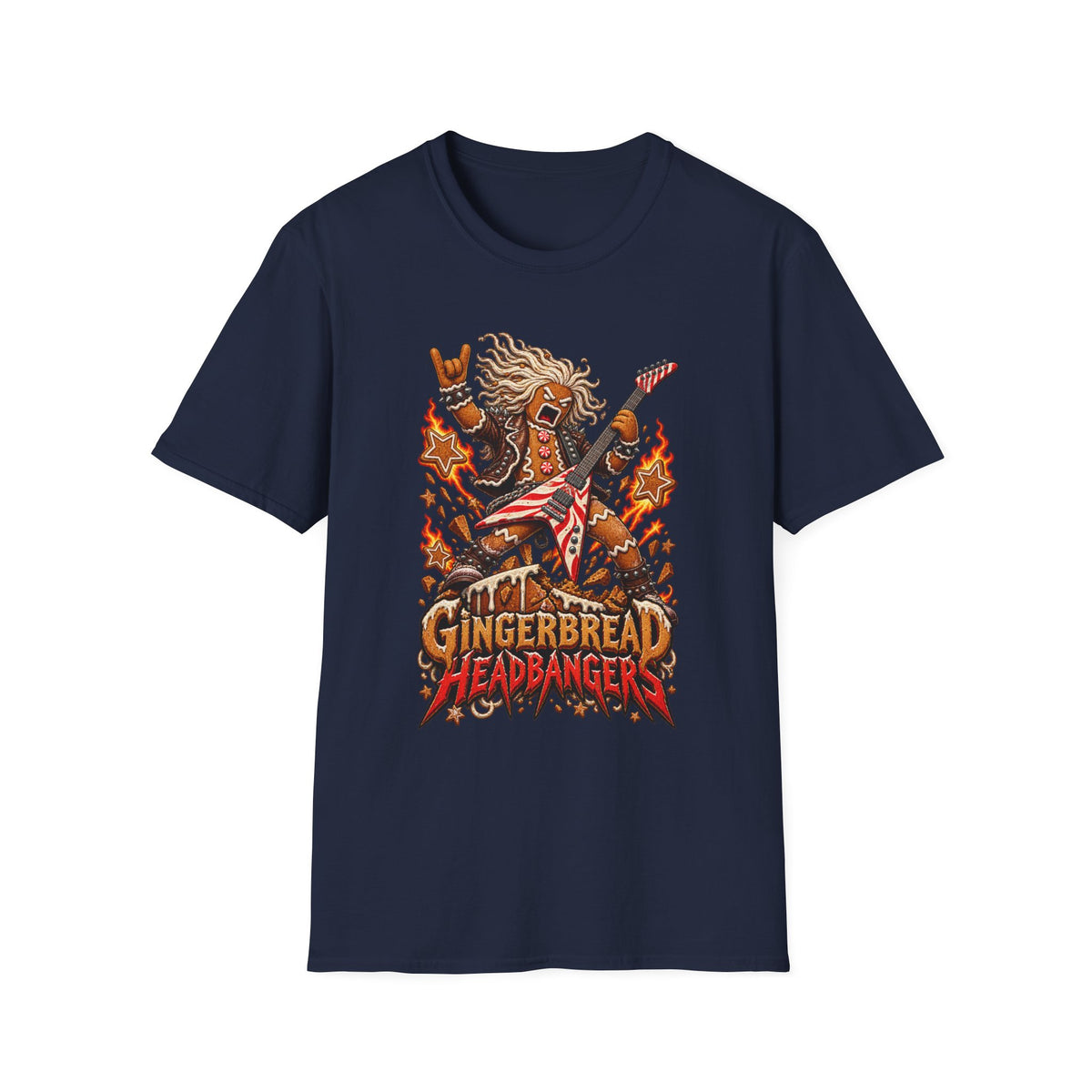 Gingerbread Headbangers | Christmas Funny Rock T-Shirt
