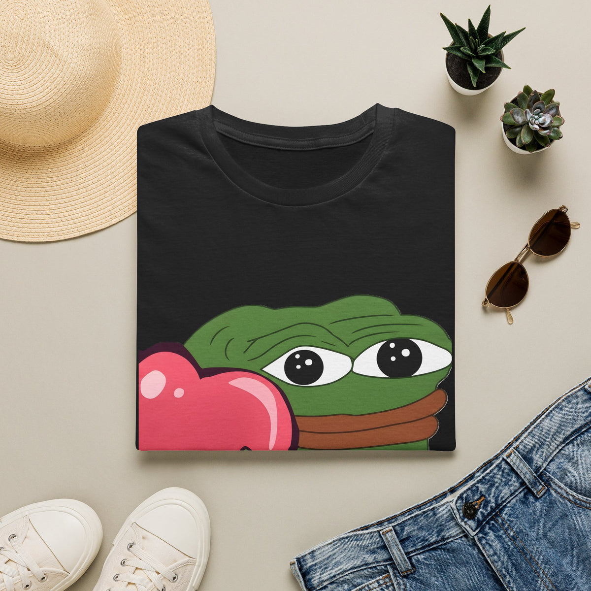 Pepe Hugging Heart T-Shirt