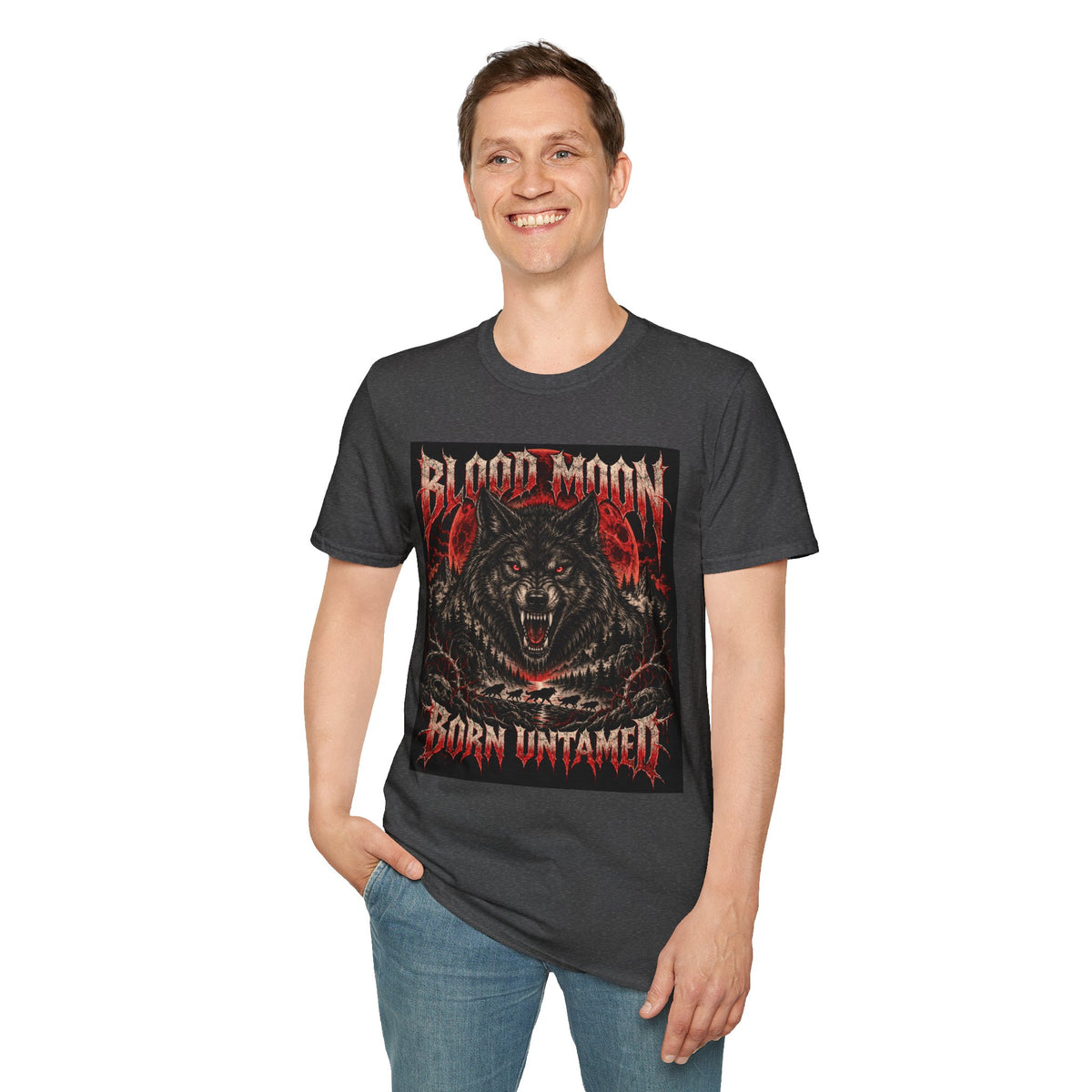 Blood Moon Wolf T-Shirt — Born Untamed Graphic Tee