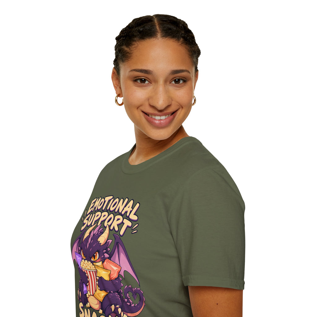 Emotional Support Snacks | Cute Dragon Eating Popcorn Anime Shirt