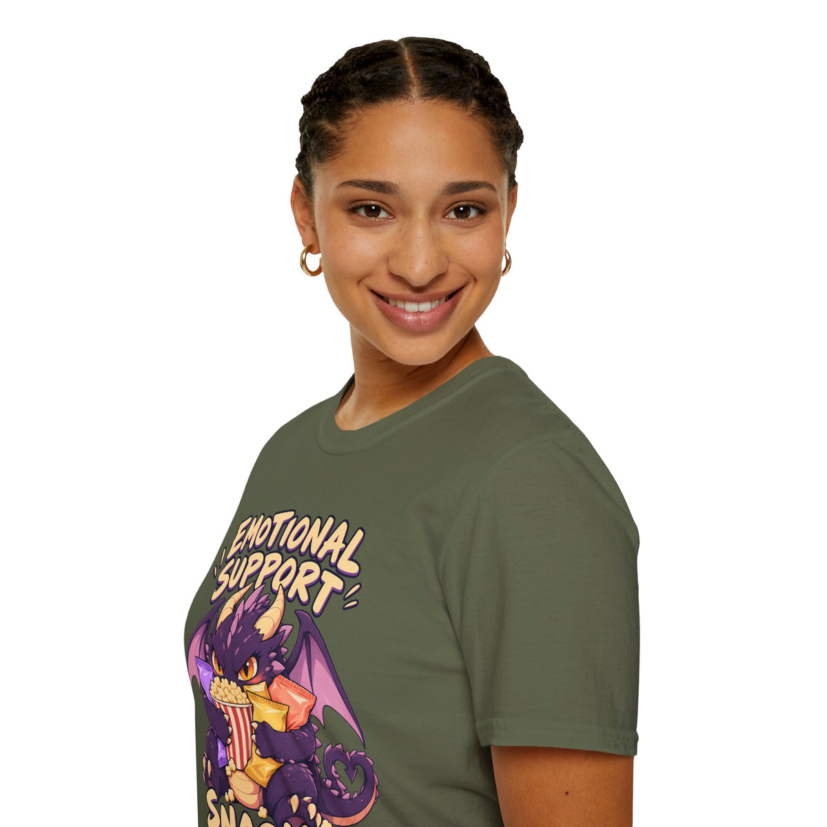Emotional Support Snacks | Cute Dragon Eating Popcorn Anime Shirt
