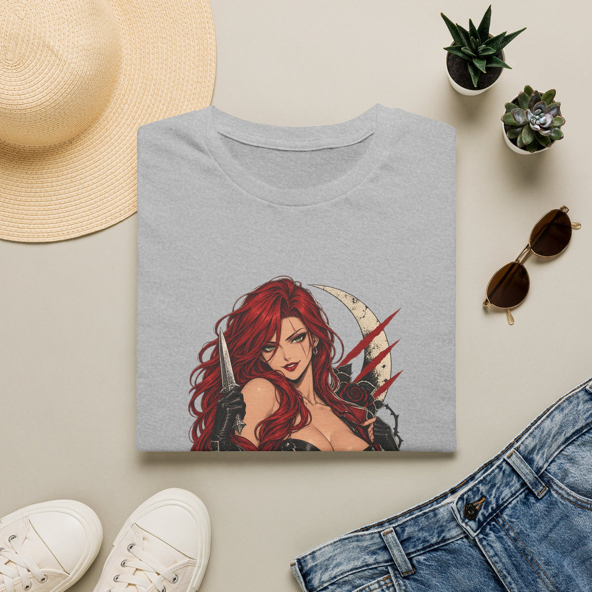 Katarina | League of Legends | Gothic Redhead Pin Up Assasin T-Shirt