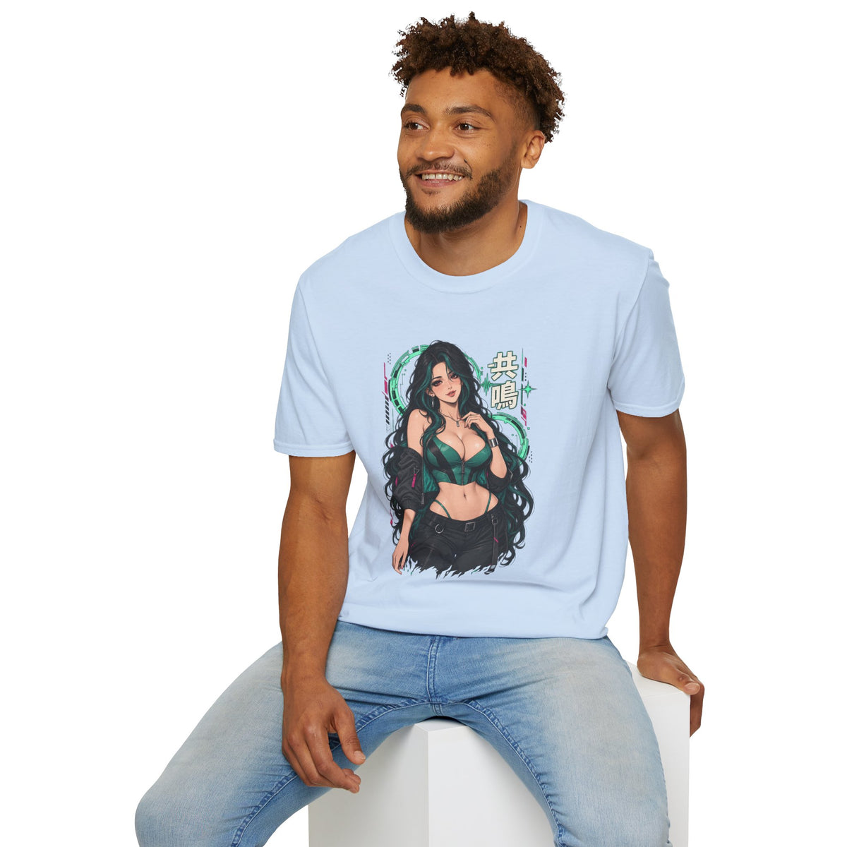 Jade | Sexy Anime Pin Up Girl | Waifu Graphic T‑Shirt