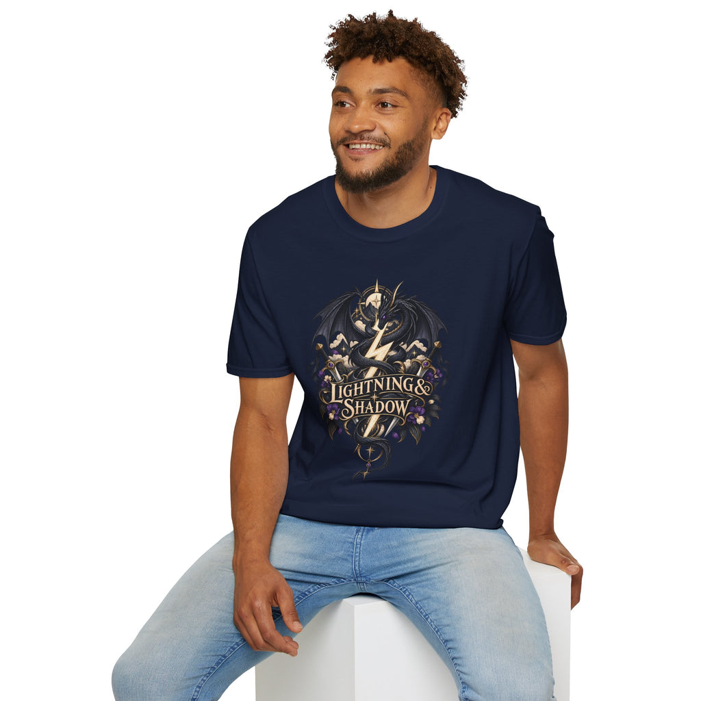 Lightning & Shadow | Onyx Storm Book Inspired Fantasy Dragon T-Shirt