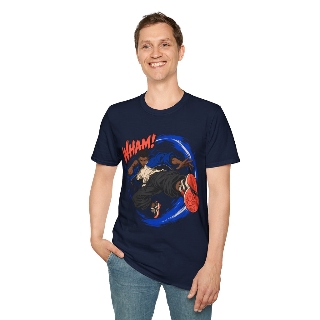 WHAM! | Anime Cartoon Ninja Kick Graphic T Shirt