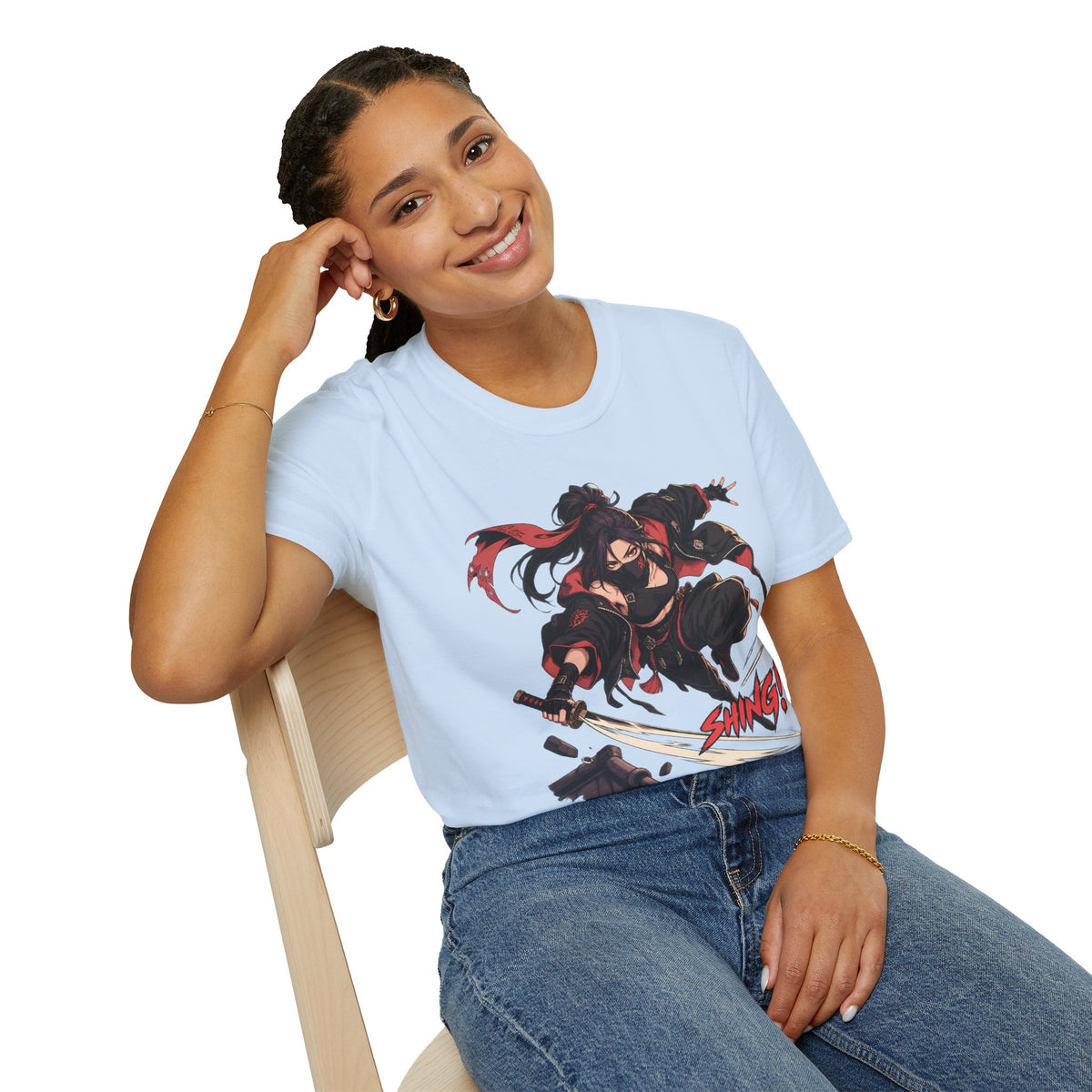 SHING! | Rooftop Samurai Girl | Japanese Anime Style Fight Shirt
