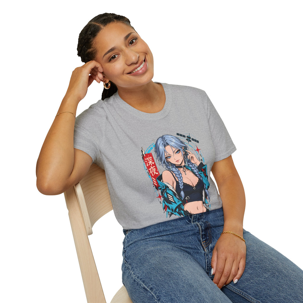 Ice | Sexy Anime Cyber Pin Up Girl Graphic T-Shirt
