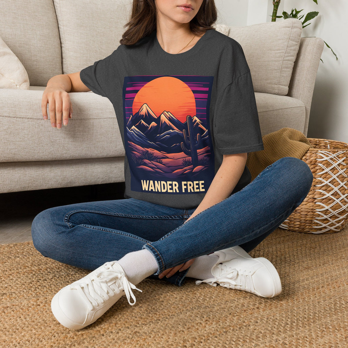 Sunset Mountains T-Shirt — Retro Desert Sunset Graphic Tee