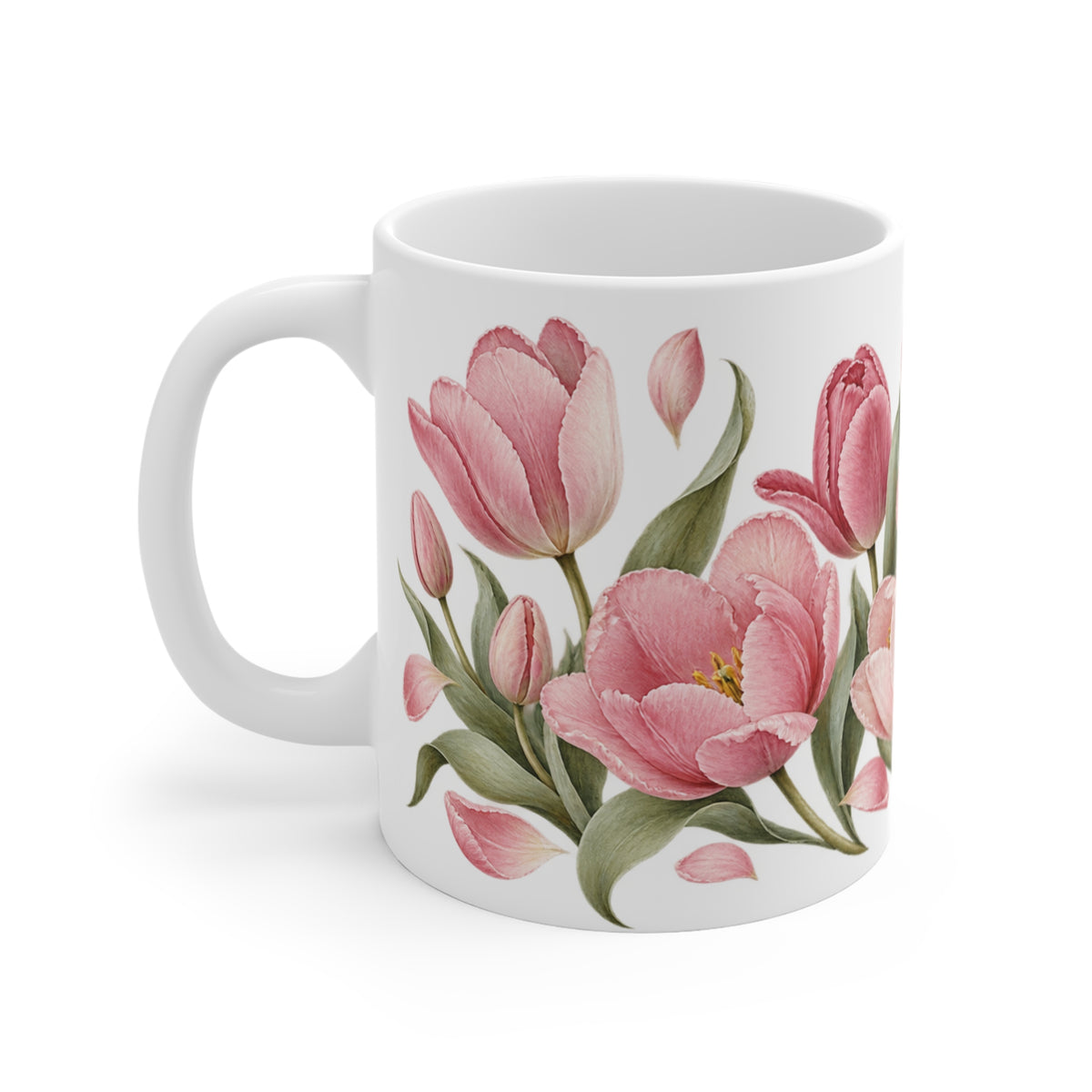 Pastel Pink Tulip Mug | Spring Floral Design