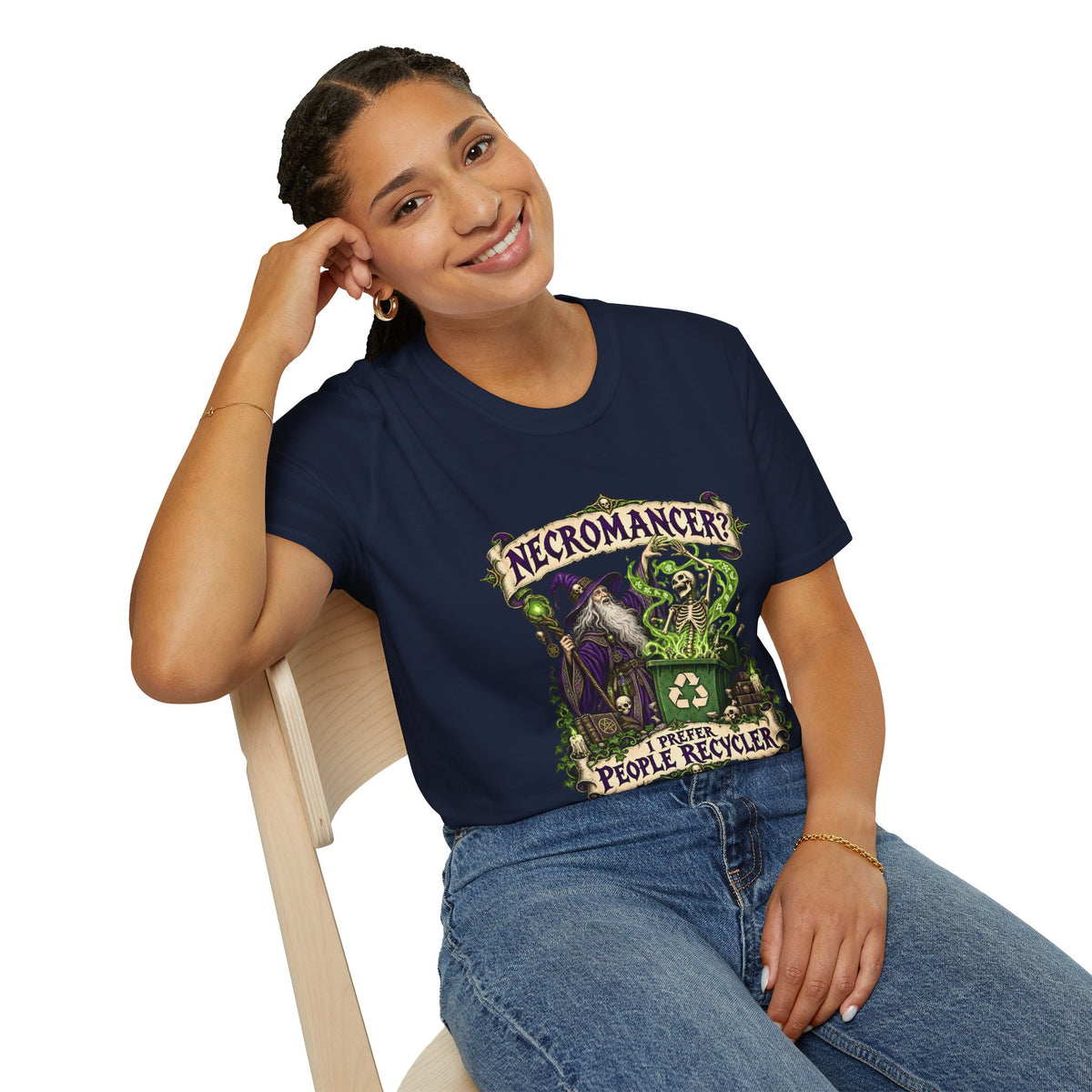 Necromancer? I Prefer People Recycler T-Shirt | Funny Gothic Halloween Tee