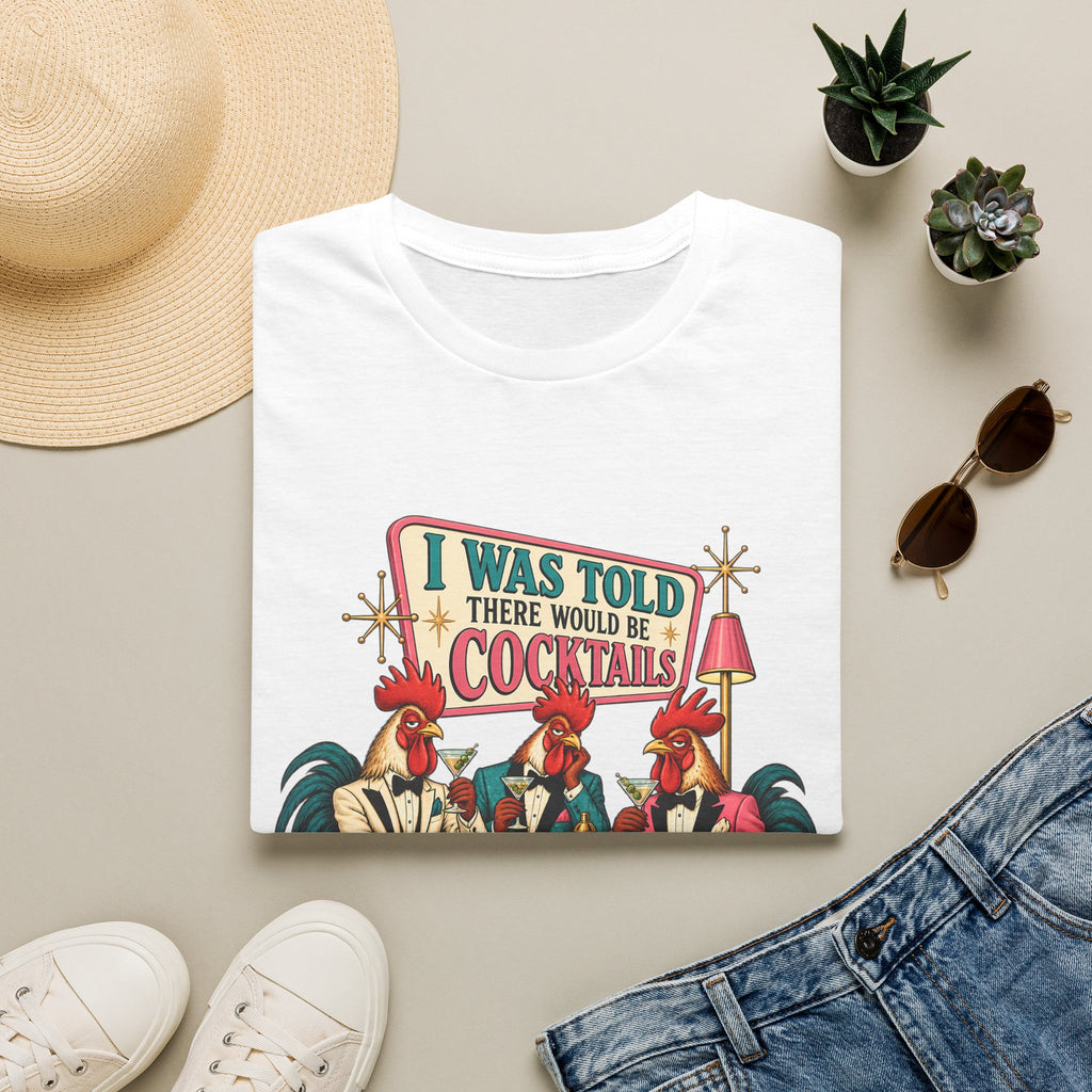 I Was Told There Would Be Cocktails T-Shirt | Retro Flamingo Bar Cocktail Tee