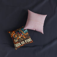 This Is Fine Funny Space Dog Meme Cushion | Decorative Sofa Pillow