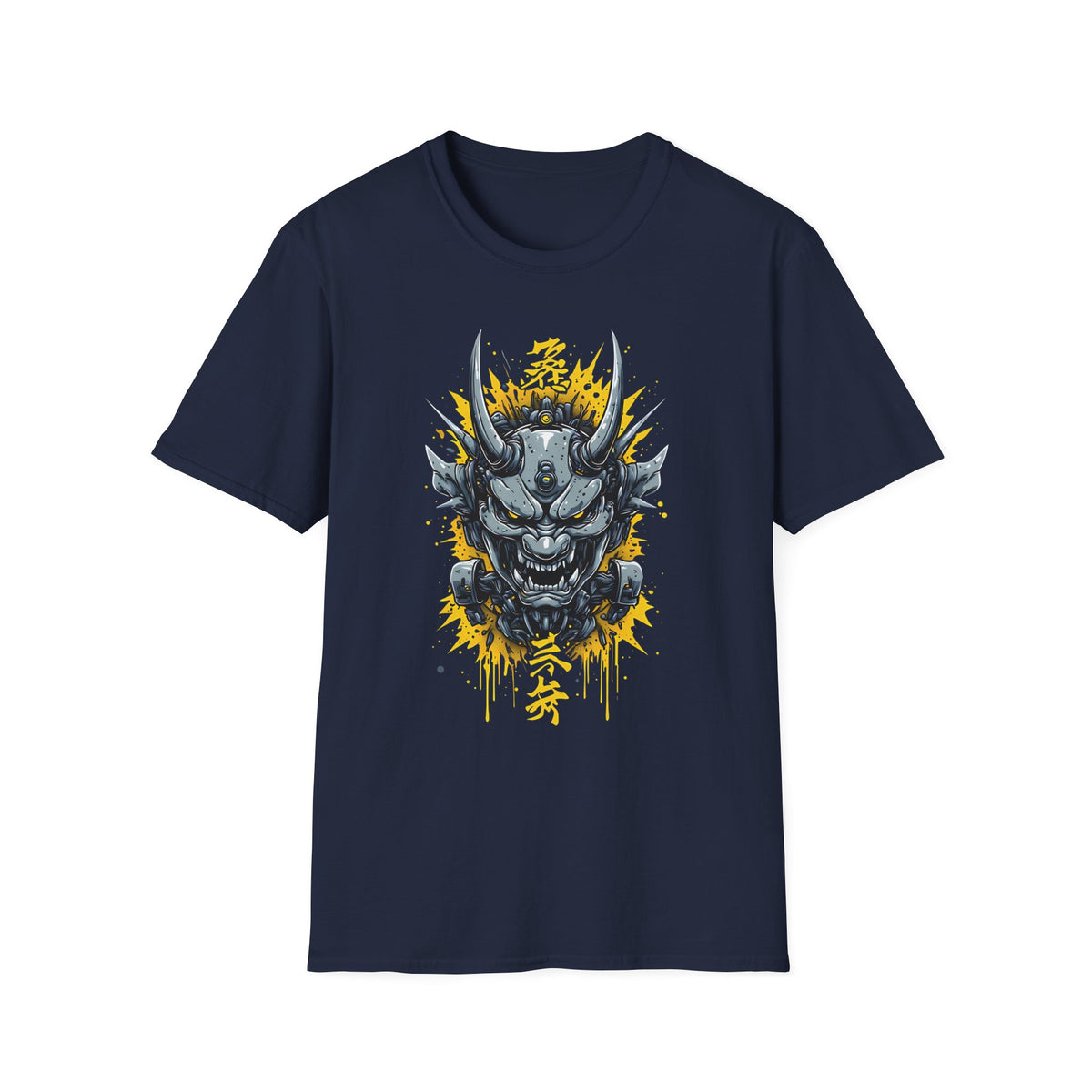 Demonic Oni Helmet T‑Shirt — Japanese Samurai Mask Graphic Tee