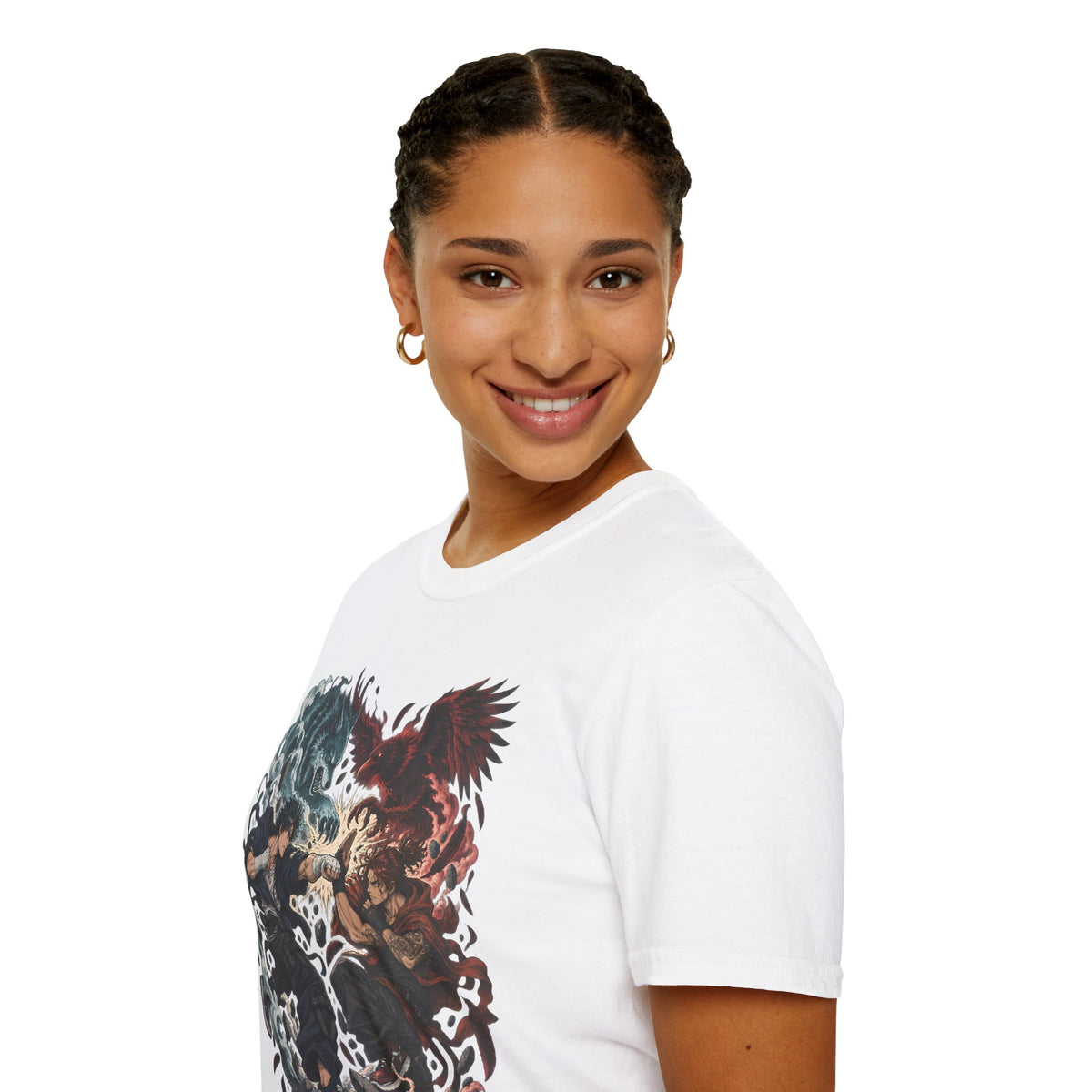 Yin Yang | Wolf Demon vs Phoenix | Japanese Anime Ninja T Shirt