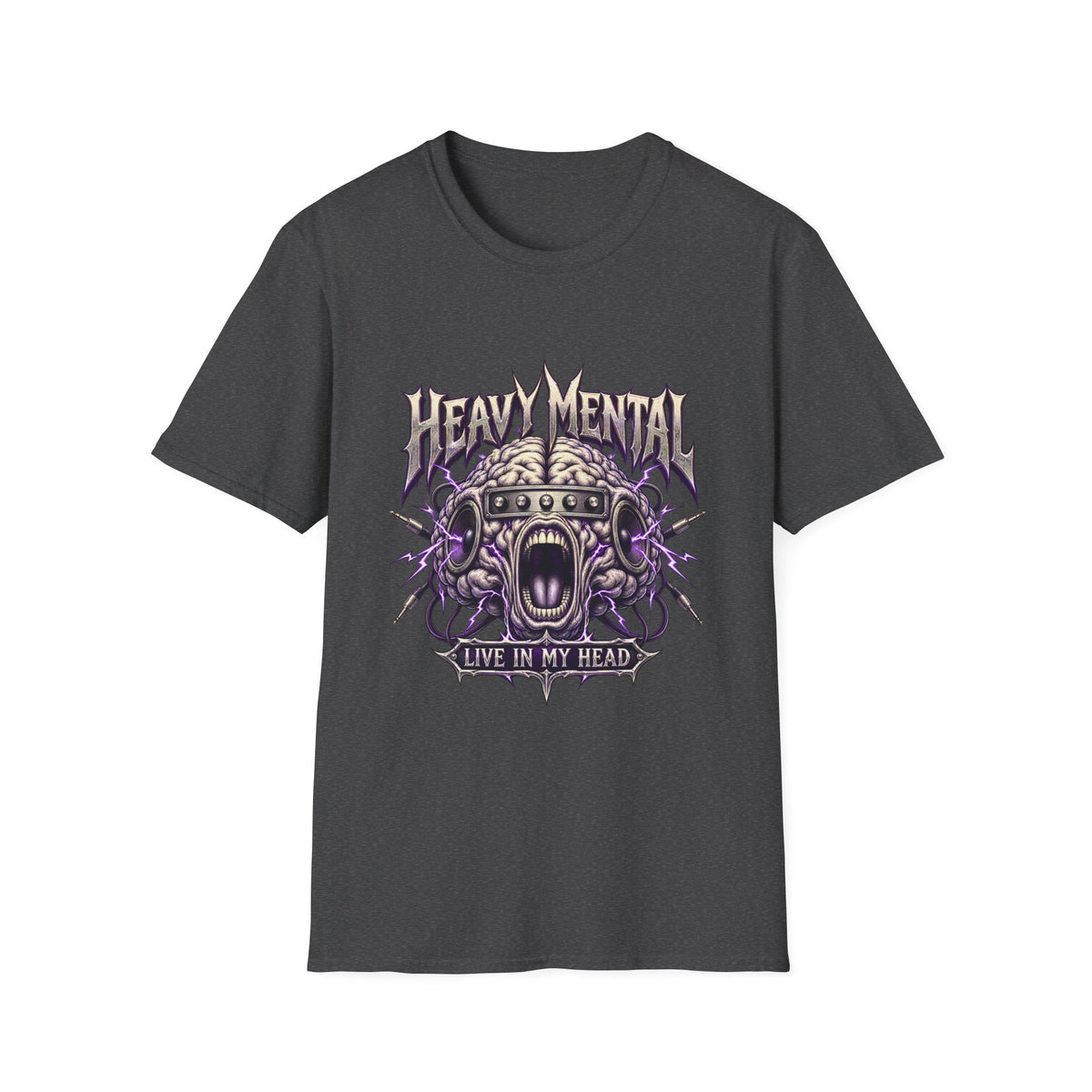 Heavy Mental T-Shirt | Live In My Head' Metal Graphic Tee