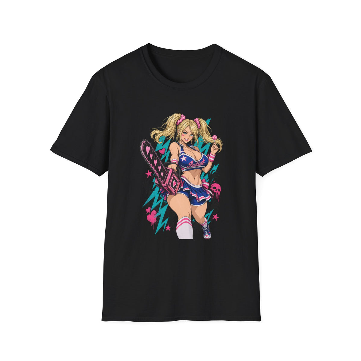 Juliet Starling | Lollipop Chainsaw | Anime Pin Up Girl with Chainsaw T-Shirt