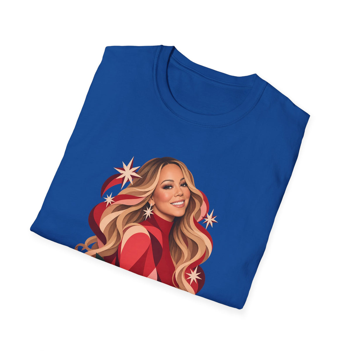 Mariah Carey | Holiday Diva Graphic Tee | Retro Red Star Portrait