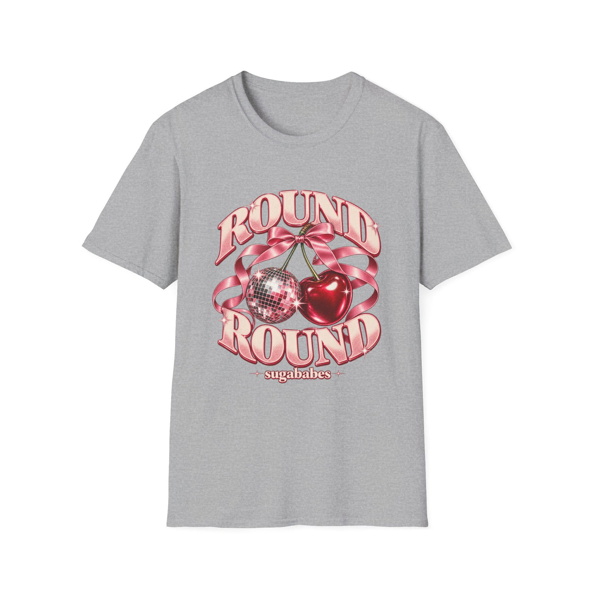 Round Round | Sugababes | Cherries and Disco Ball Graphic T Shirt