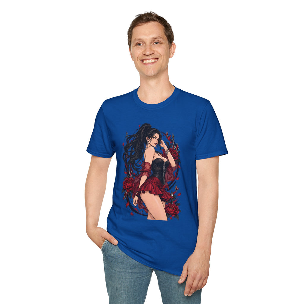 The Seducer | Sexy Black Haired Pony Tail Pin Up Girl Graphic Shirt