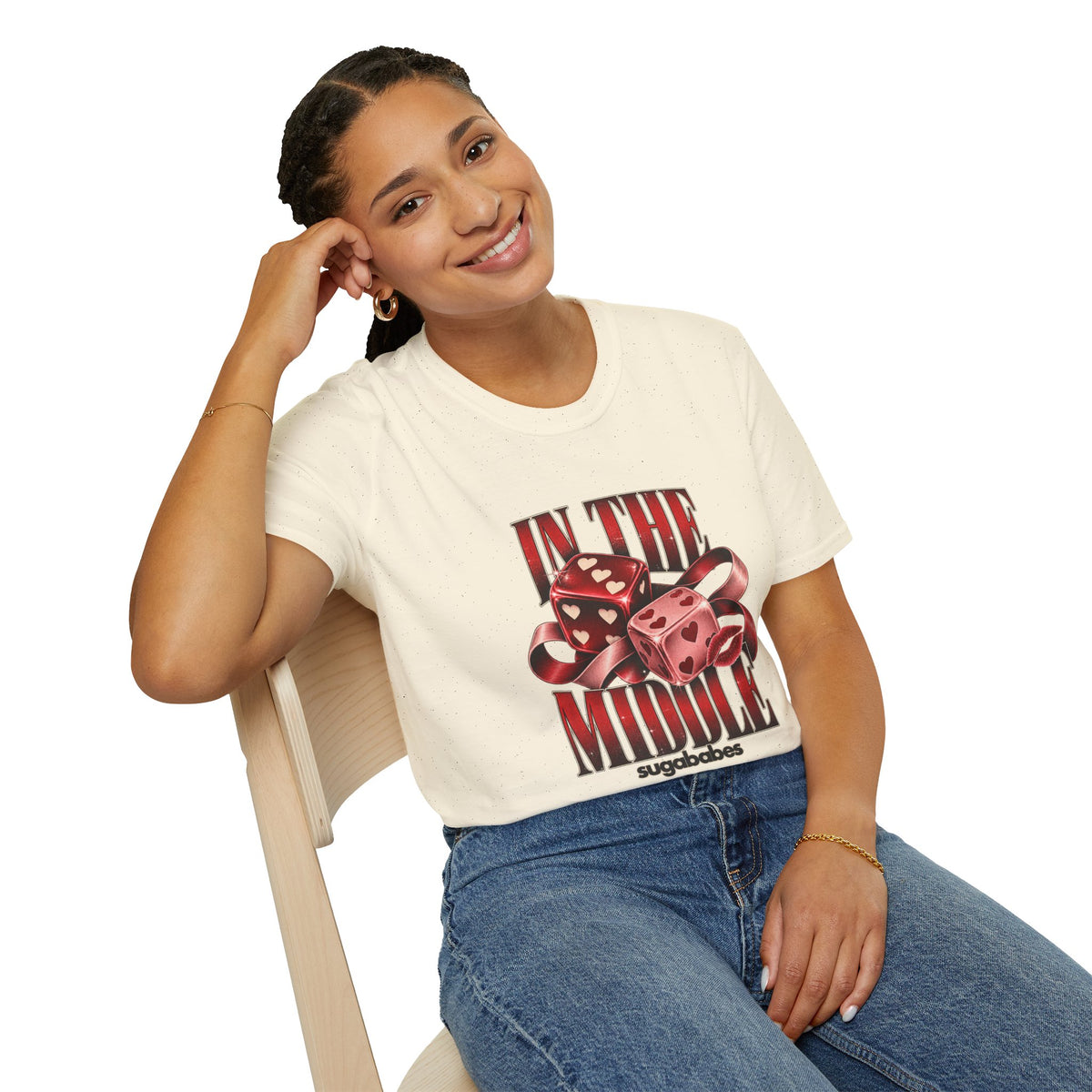In The Middle | Sugababes | Retro Red Dice Graphic T Shirt