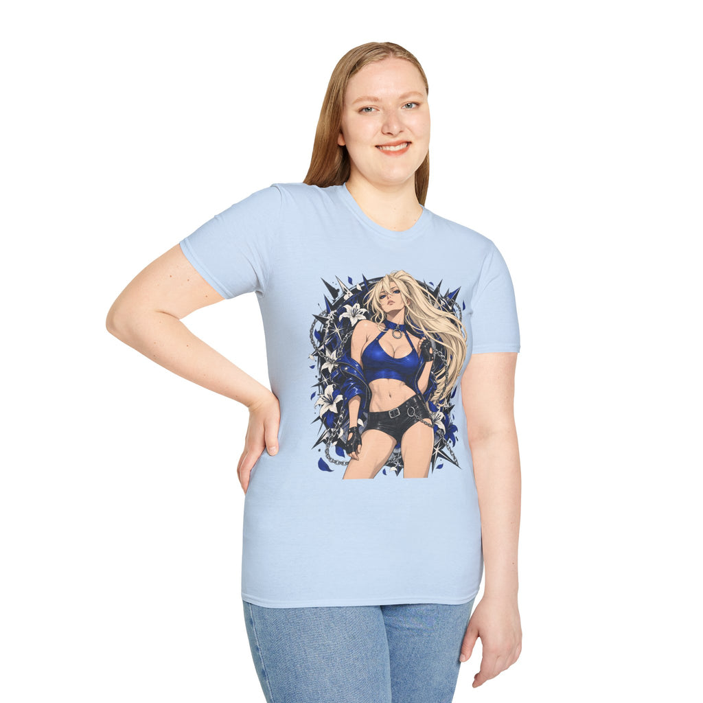 Electric Girl | Japanese Anime | Blonde Bombshell Pin Up Graphic Shirt