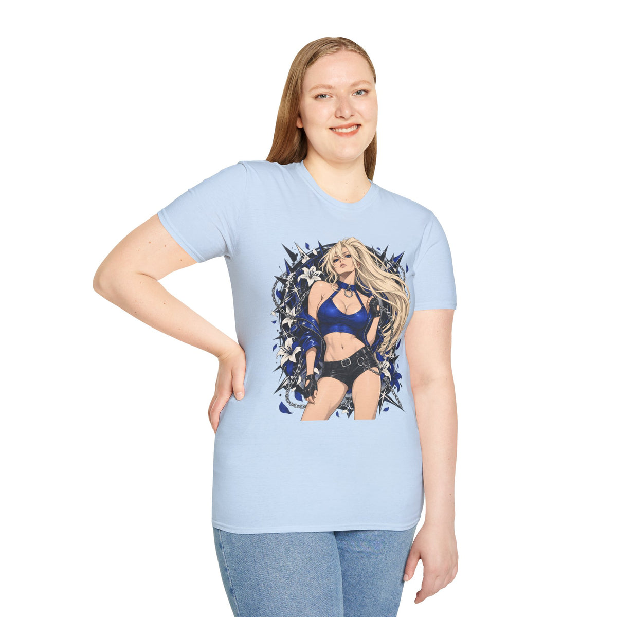 Electric Girl | Japanese Anime | Blonde Bombshell Pin Up Graphic Shirt