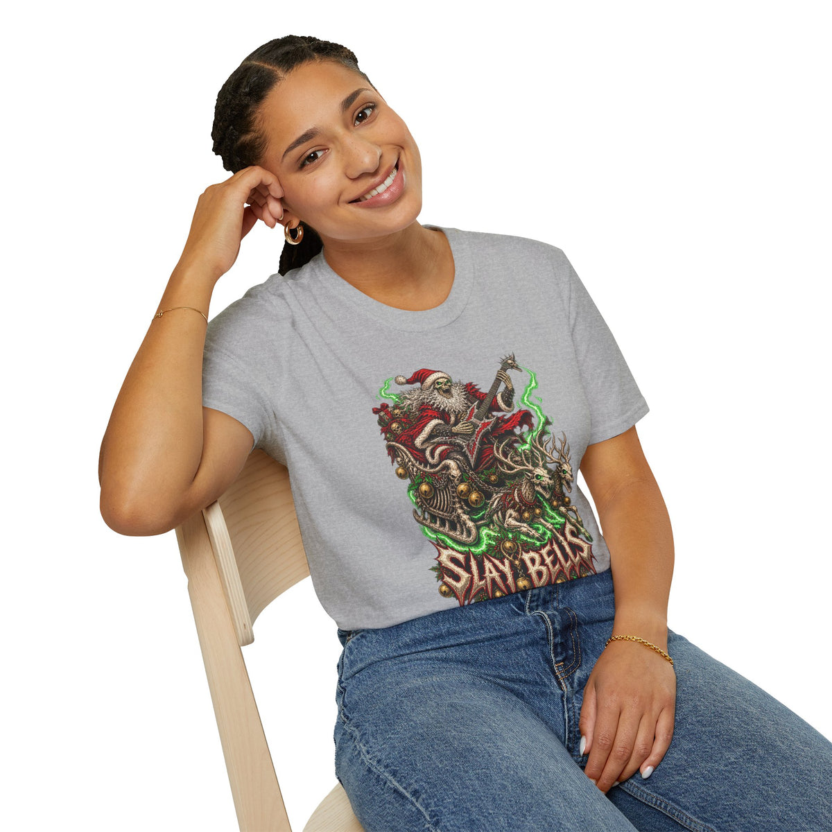 Slay Bells | Santa Clauses Horror Christmas T-Shirt