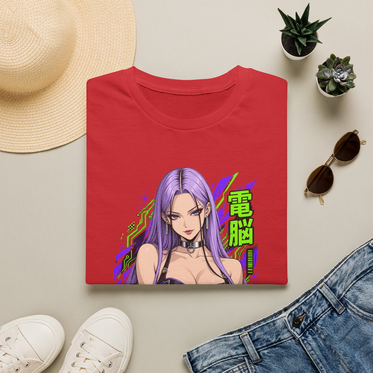 Violet | Anime Cyber Sexy Pin Up Girl T-Shirt