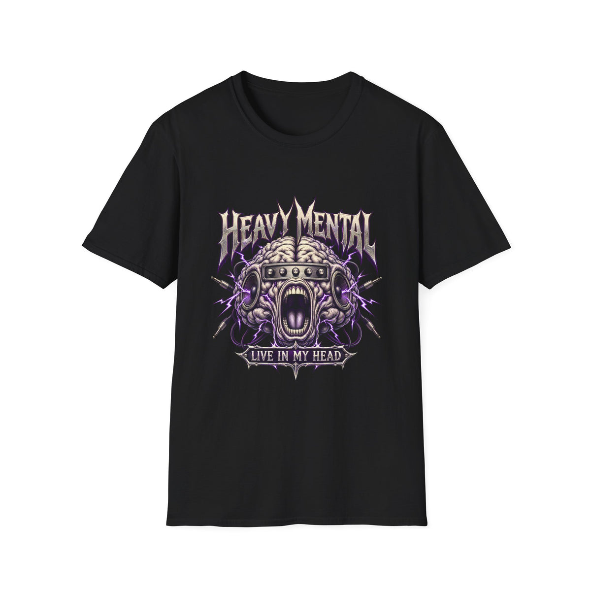 Heavy Mental T-Shirt | Live In My Head' Metal Graphic Tee